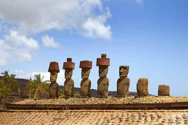 istock Ahu Nau Moai Statues at Anakena Beach, Easter Island 451561761