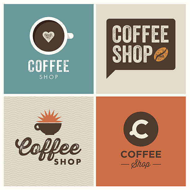 stockillustraties, clipart, cartoons en iconen met logo coffee shop - cafe