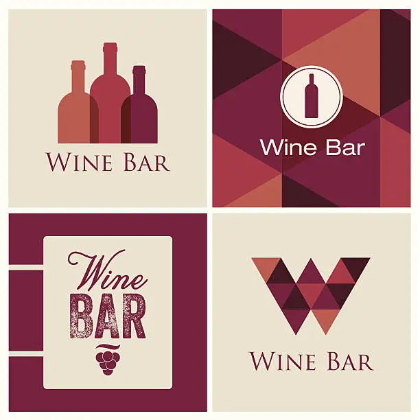 Vector illustration of wine bar logo