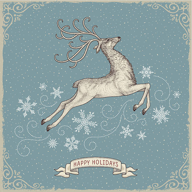 Holiday Reindeer vector art illustration