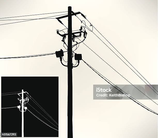 Telephone Pole Or Power Line Stock Illustration - Download Image Now - Power Line, Power Cable, Backgrounds