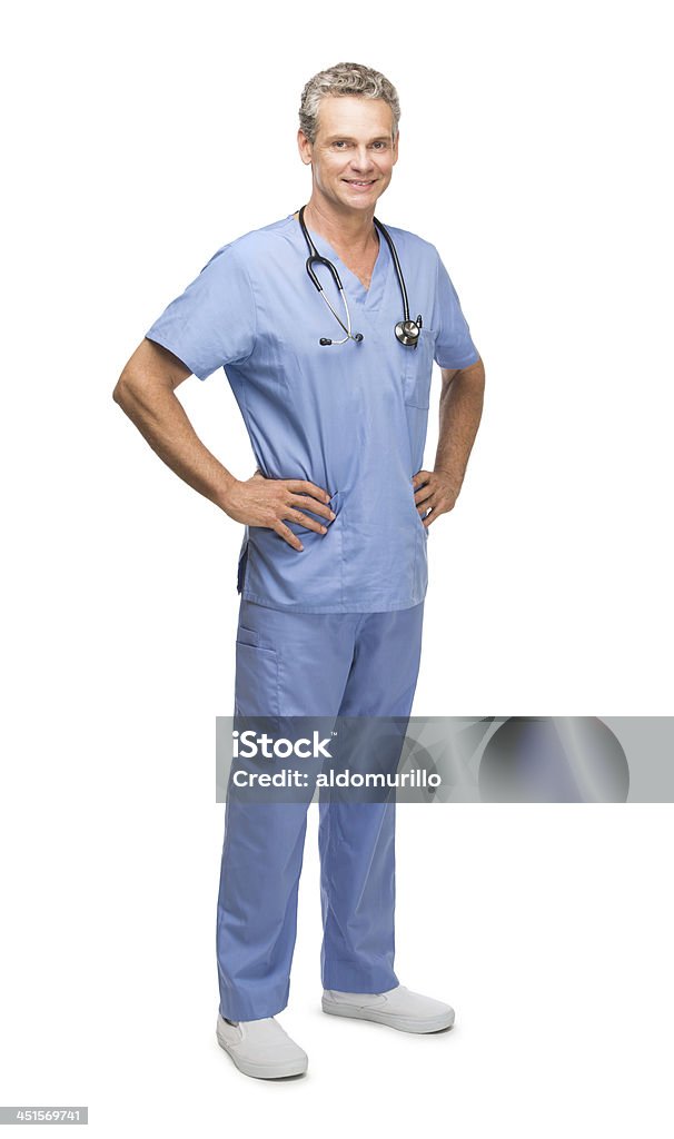 Confident middle aged doctor Confident middle aged doctor  isolated on white 50-59 Years Stock Photo