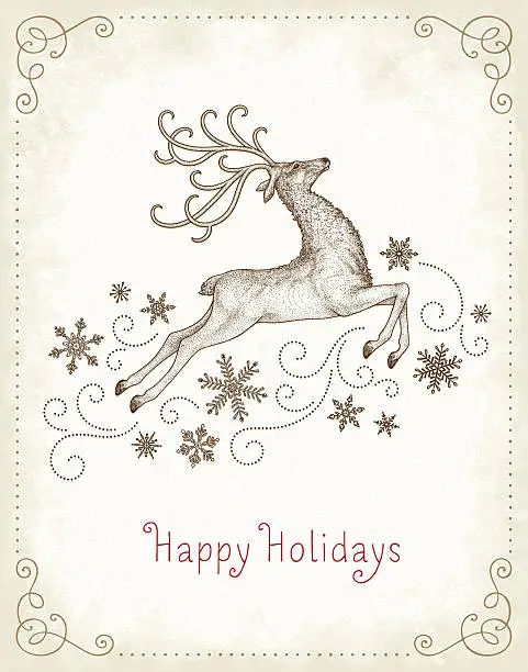 Vector illustration of Holiday Reindeer