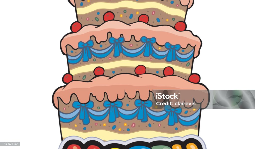 Happy birthday sign with tall cake Happy birthday sign with tall cake - vector illustration. Cake stock vector