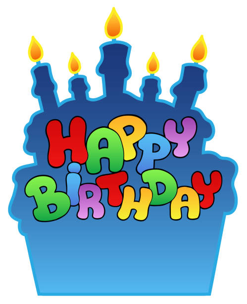 80+ Happy Birthday Cake Text Silhouette Stock Photos, Pictures ...