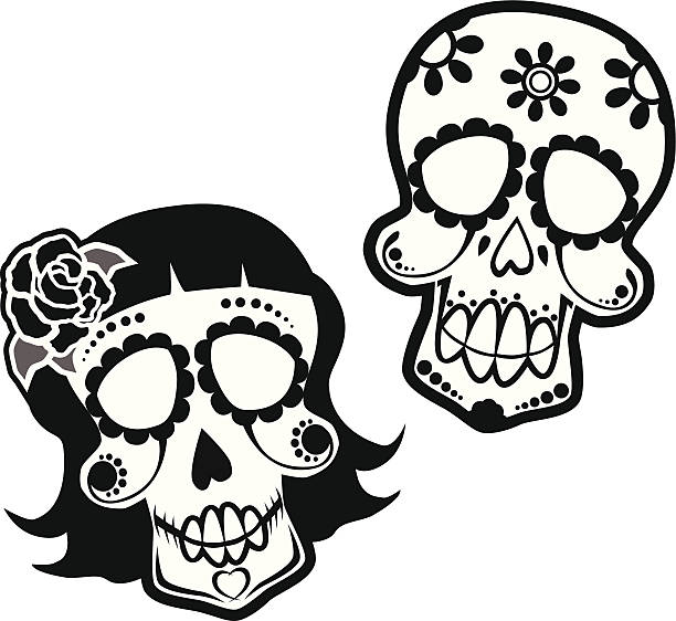 Día de los muertos Skulls - ilustración de arte vectorial