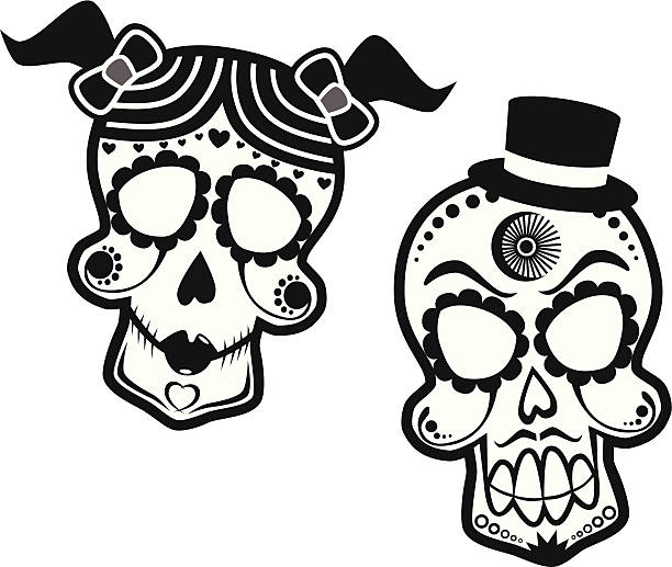 Día de los muertos Skulls - ilustración de arte vectorial