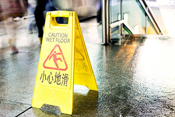 istock Sign showing warning of caution wet floor 451580845