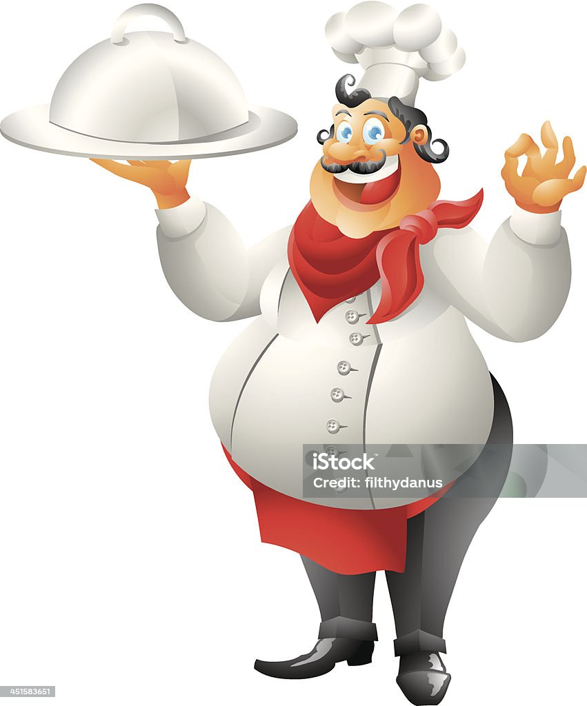 laughing chef with plate isolated Baker - Occupation stock vector