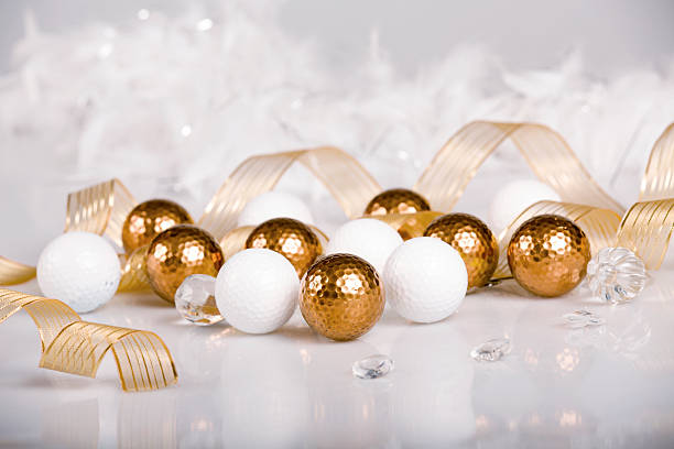 Christmas Golf Balls stock photo