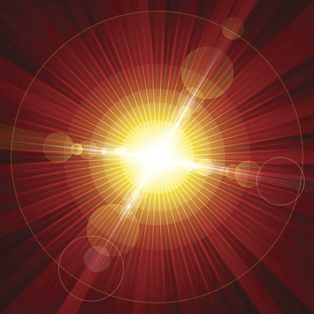 istock Red color burst of light with lens flare 451587567