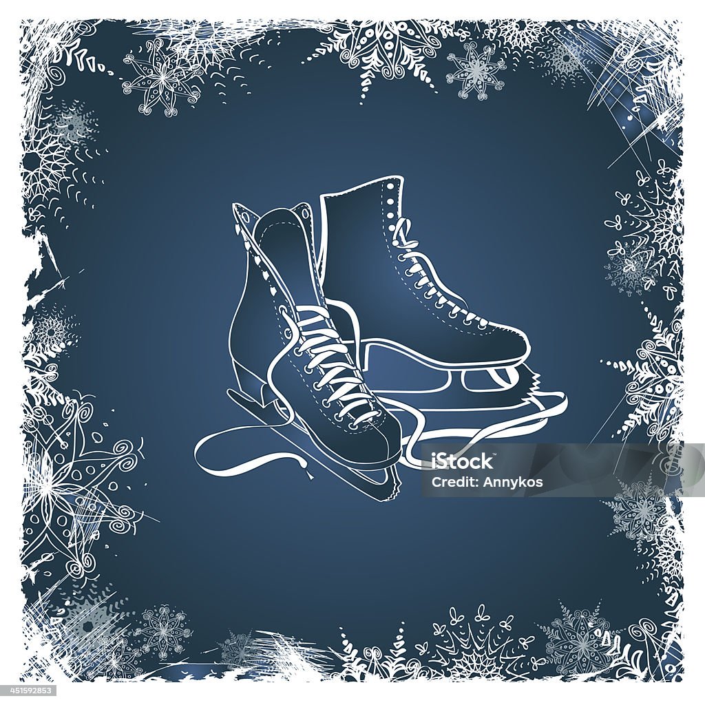 Ilustração de inverno com patins figura - Vetor de Atividade Recreativa royalty-free