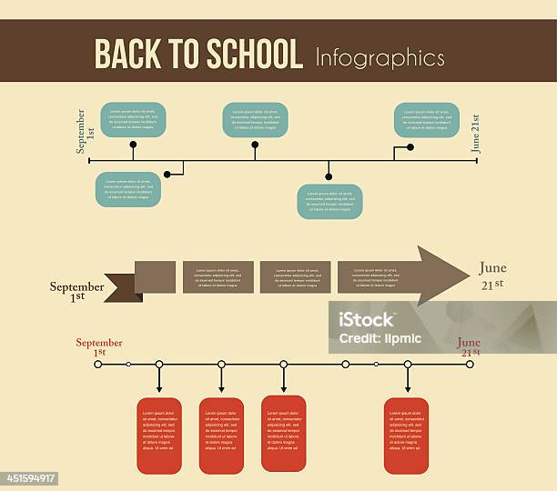 Vetores de Voltar Para A Escola Infographics Educação Ano Cronograma e mais imagens de Dados
