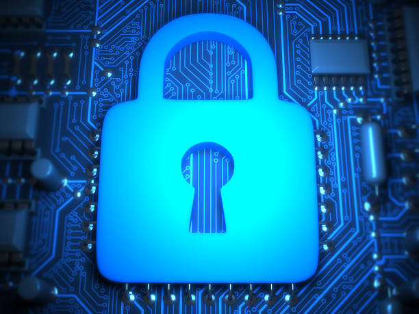 istock Sign of lock on motherboard 451595359