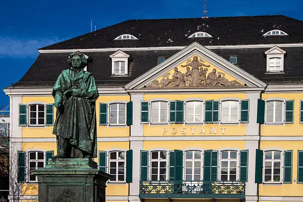 The Beethoven Monument on the Munsterplatz in Bonn, Germany