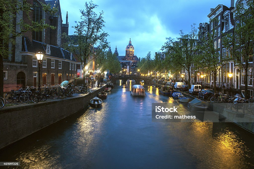 Canal in Amsterdam Amsterdam Stock Photo