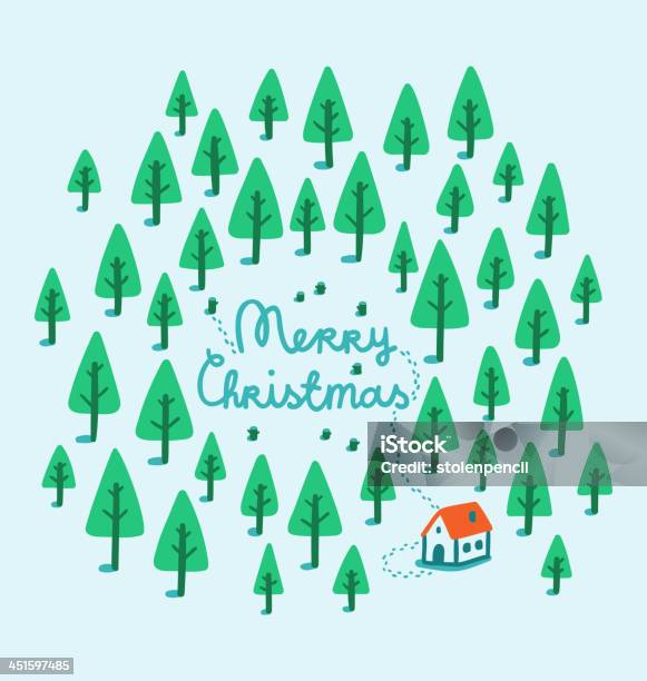 House In The Woods Stock Illustration - Download Image Now - Footprint, House, Snow
