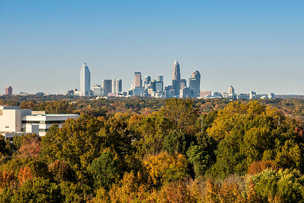 skyline di Charlotte, Carolina del Nord - foto stock