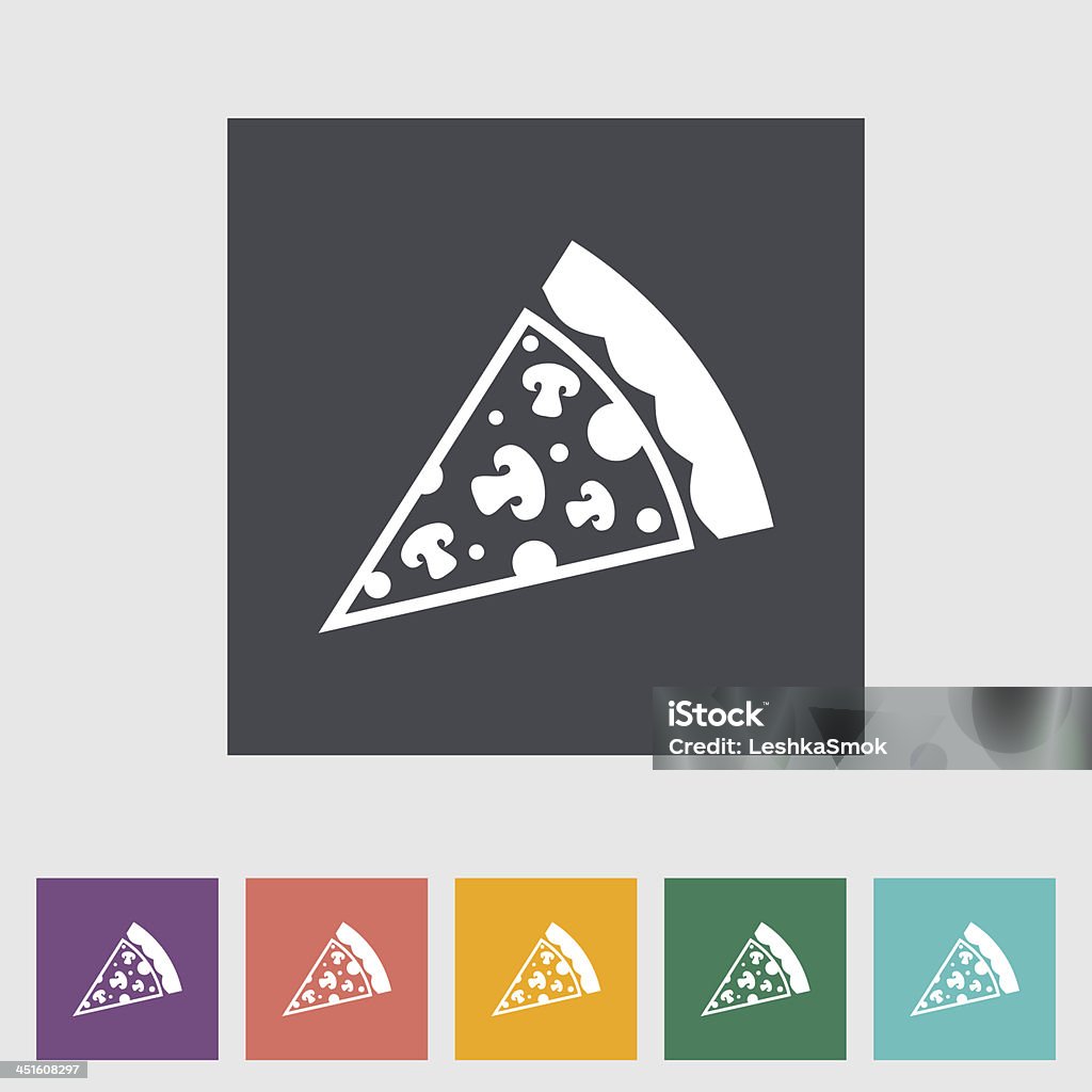 Icono plano pizza - arte vectorial de Aceituna negra libre de derechos