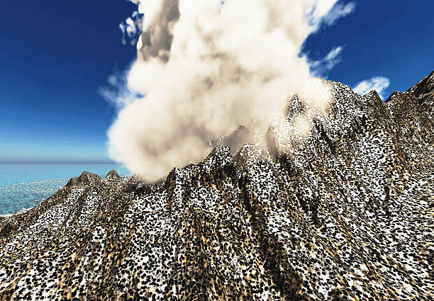 Anak Krakatau erupting - fantasy illustration