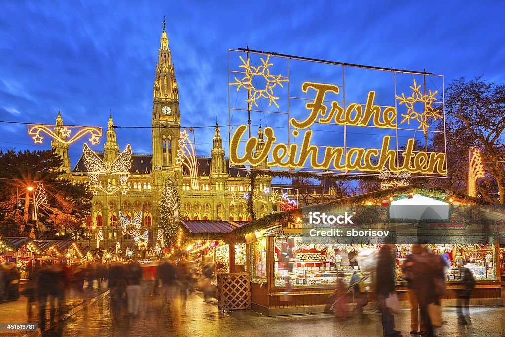 Christmas market in Vienna Traditional christmas market in Vienna, Austria Christmas Market Stock Photo