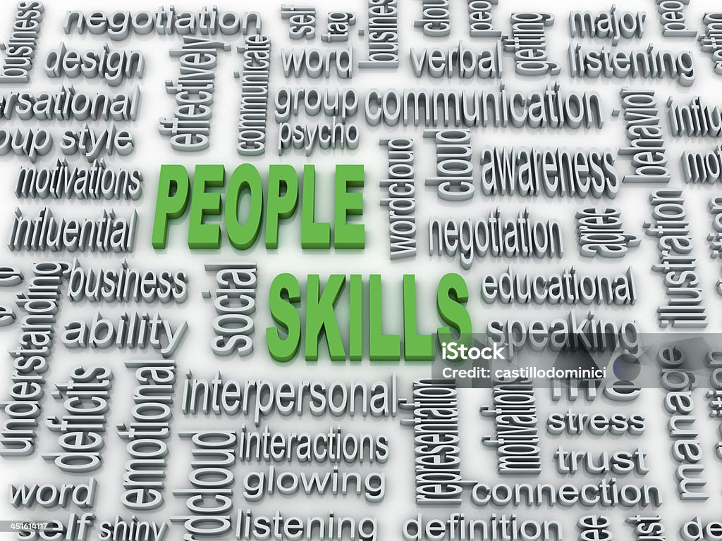 background concept wordcloud illustration of people skills 3d imagen, background concept wordcloud illustration of people skills Skill Stock Photo