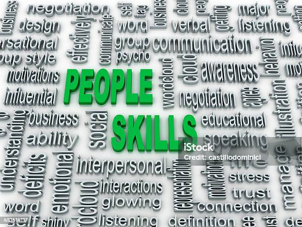 Background Concept Wordcloud Illustration Of People Skills Stock Photo - Download Image Now