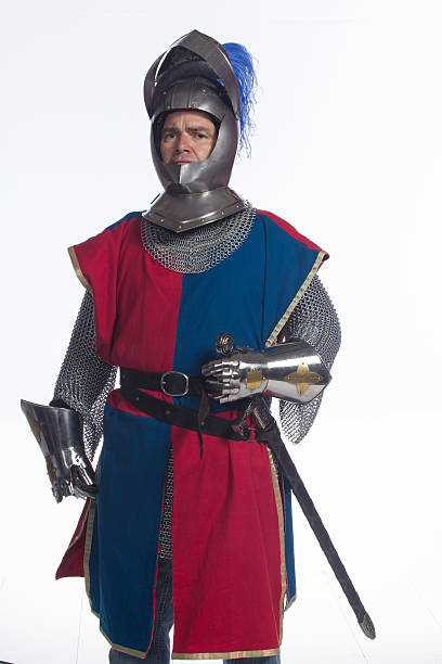 istock Man in full knight armour, vertical 451615629