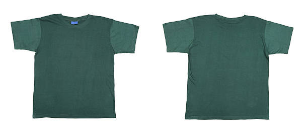 istock Blue green t-shirt front and back view 451621525
