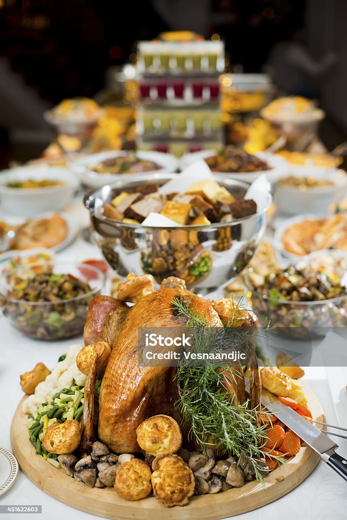 Thanksgiving-Abendessen - Lizenzfrei Am Spieß gebraten Stock-Foto