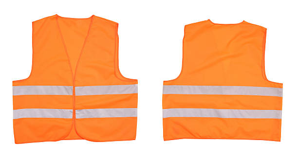 istock Safety orange vest. Front and back view 451623281