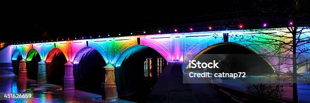 Rainbow Bridge Night Photography Panoramic Stock Photo - Download Image Now - Pennsylvania, Rainbow Bridge - Ontario, Johnstown - Pennsylvania