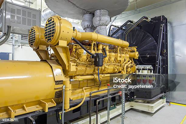 Standby Generator Installed Indoors Stock Photo - Download Image Now - Generator, Diesel Fuel, Industry