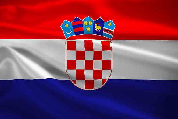 istock Croatia flag blowing in the wind 451630169