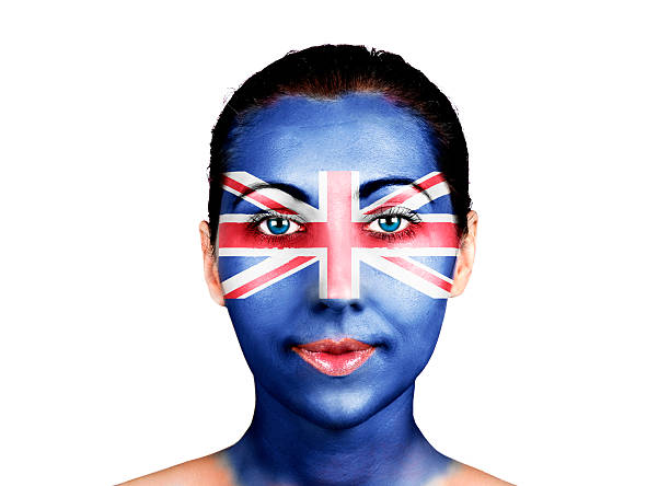 istock Face  with the United Kingdom flag 451630451