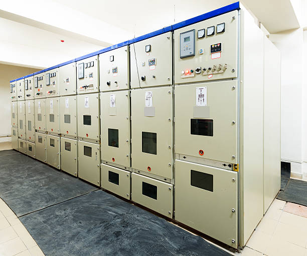 istock Electrical energy distribution substation in a power plant. 451630681
