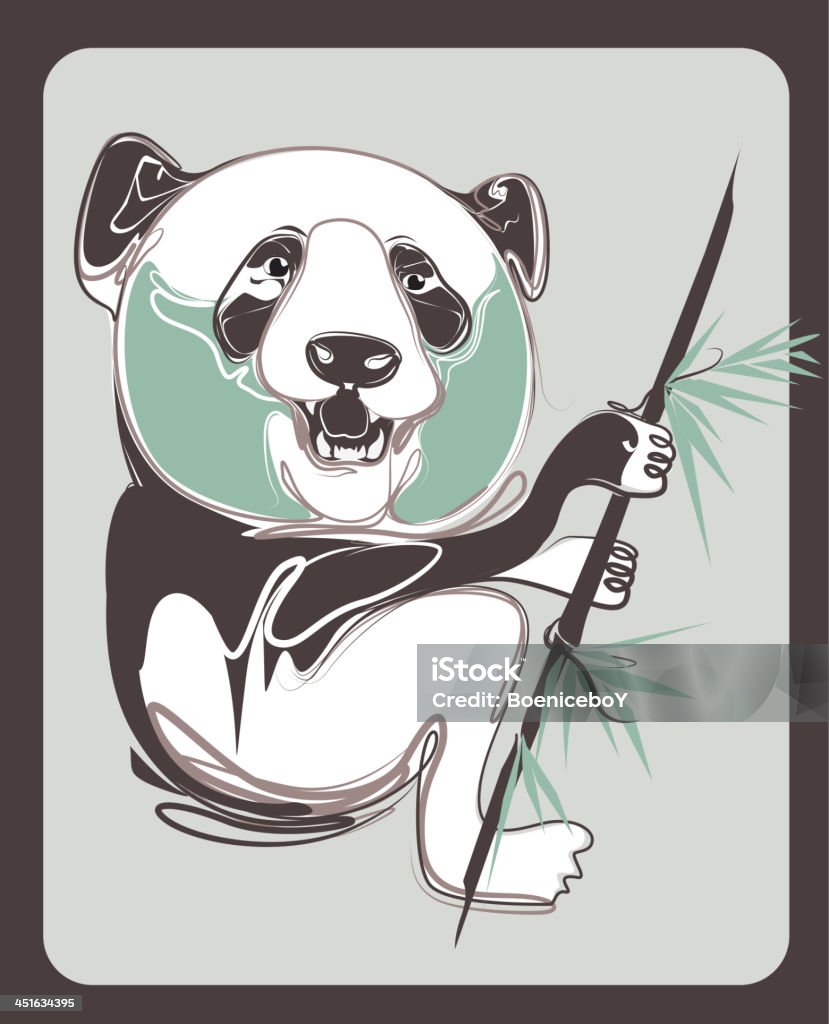 panda Vektor-vintage-Stil - Lizenzfrei Afrika Vektorgrafik