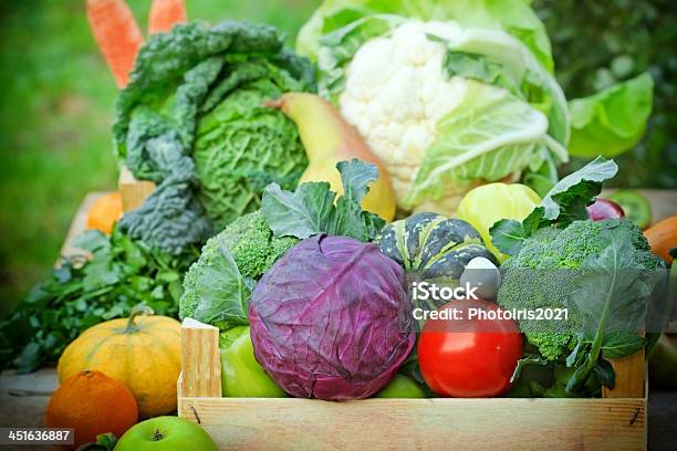 Fresh Organic Fruits And Vegetables Stock Photo - Download Image Now - Agriculture, Apple - Fruit, Broccoli