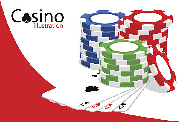 Casino illustration Casino vector illustration (some chips on white background) texas hold em illustrations stock illustrations