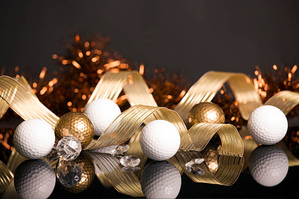 Christmas Golf Balls stock photo