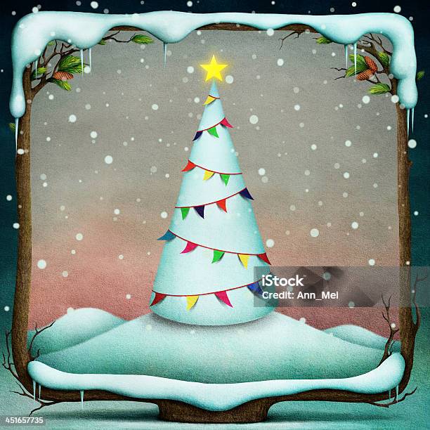 Ilustración de Árbol De Navidad Con Banderas y más Vectores Libres de Derechos de Acontecimiento - Acontecimiento, Adorno de navidad, Aguja - Parte de planta