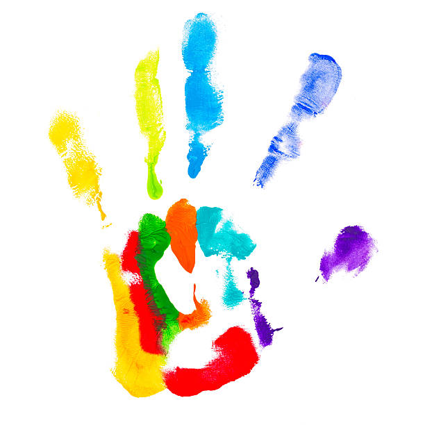 istock Close up of colored hand print 451660591