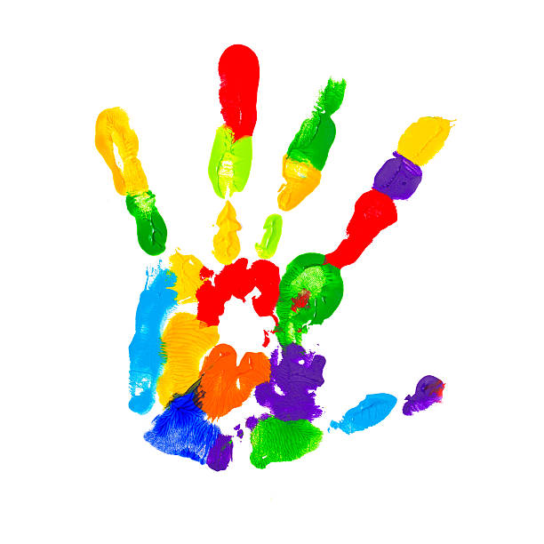 istock Close up of colored hand print 451660593