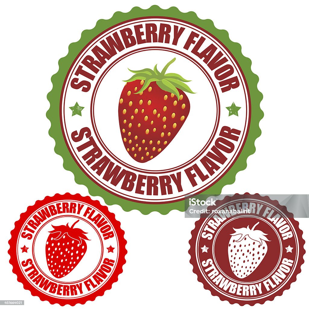 Strawberry Geschmack stamp - Lizenzfrei Abzeichen Stock-Illustration