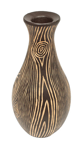 istock beautiful wooden vase is isolated on white 451666169