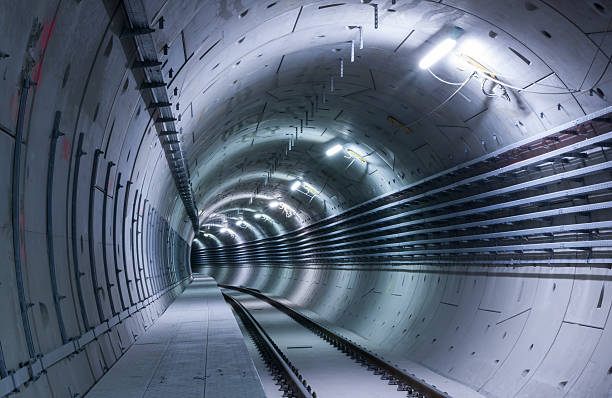 Blue tunnel Blue colored underground tunnel new big tube stock pictures, royalty-free photos & images