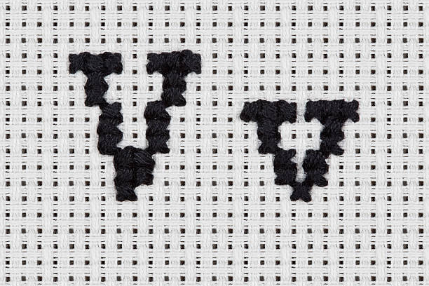 istock Cross-stitch - Alphabet and Icons: Vv 451672217