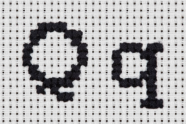 istock Cross-stitch - Alphabet and Icons: Qq 451675003