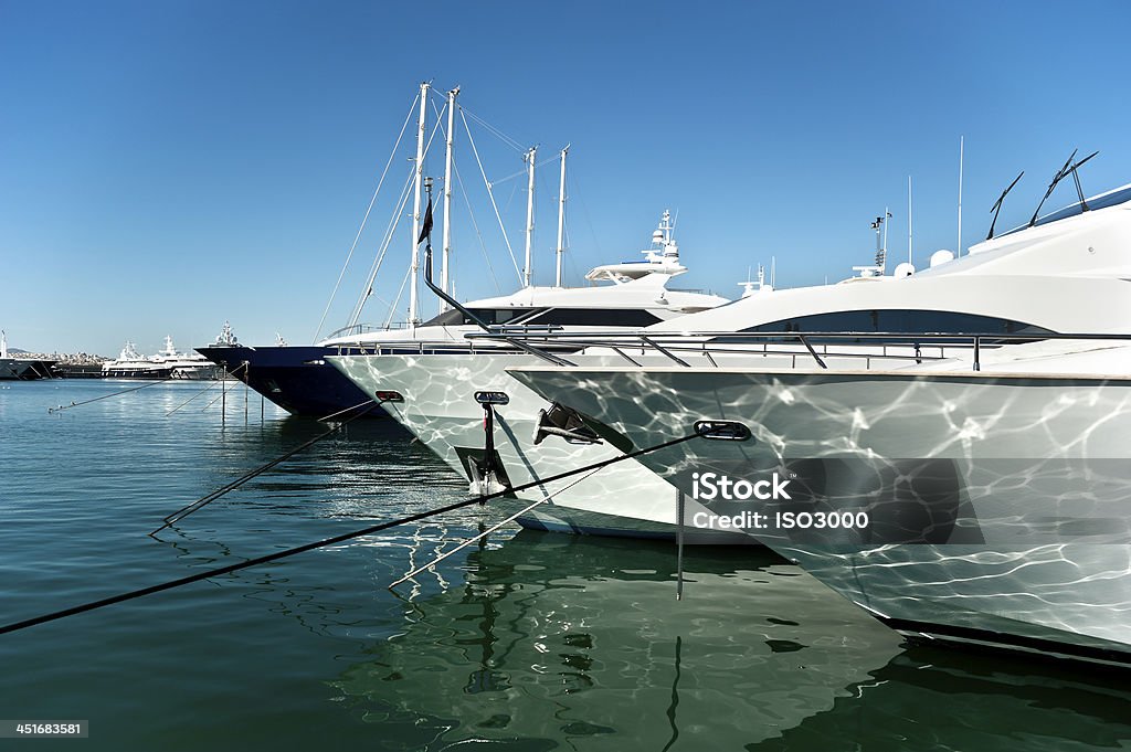 Moored yachts Moored yachts in Piraeus, Greece Greece Stock Photo