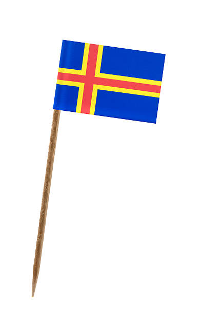 Flag of Aland Islands stock photo